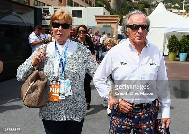 Sir Jackie Stewart and Helen Stewart arrive prior to the Monaco Formula One Grand Prix at Circuit de Monaco on May 25, 2014 in Monte-Carlo, Monaco.