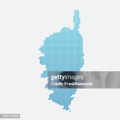 Corse Map Blue Dot Pattern Corse Map Blue Dot Pattern