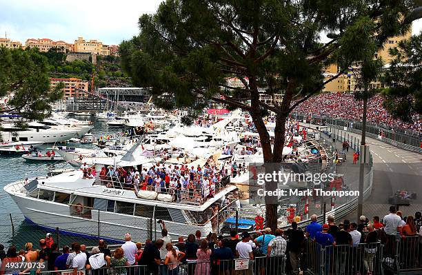 Daniel Ricciardo of Australia and Infiniti Red Bull Racing rives during the Monaco Formula One Grand Prix at Circuit de Monaco on May 25, 2014 in...