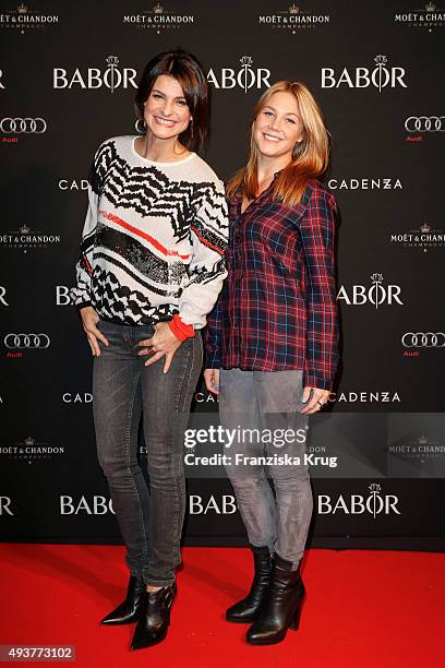 Marlene Lufen and Alina Merkau attend the BABOR Opening Cocktail on October 22, 2015 in Berlin, Germany.