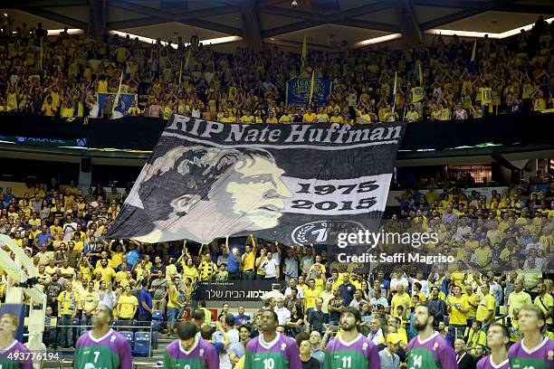 Nat Huffman Ceremony during the Turkish Airlines Euroleague Regular Season date 2 game between Maccabi Fox Tel Aviv v Unicaja Malaga at Menora...