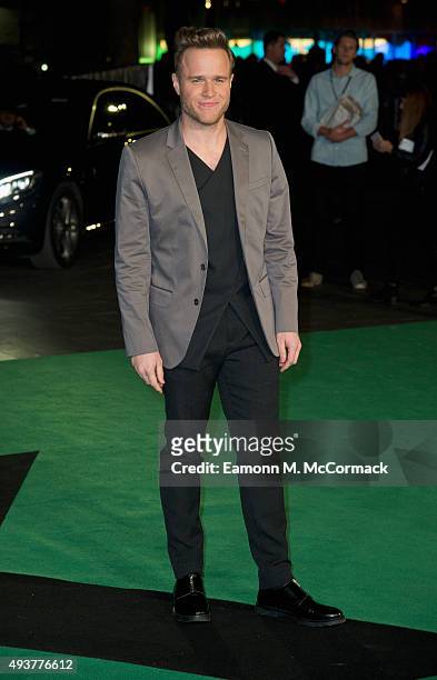 Olly Murs attends the World Premiere of "Jumpers For Goalposts" at Odeon Leicester Square on October 22, 2015 in London, England.