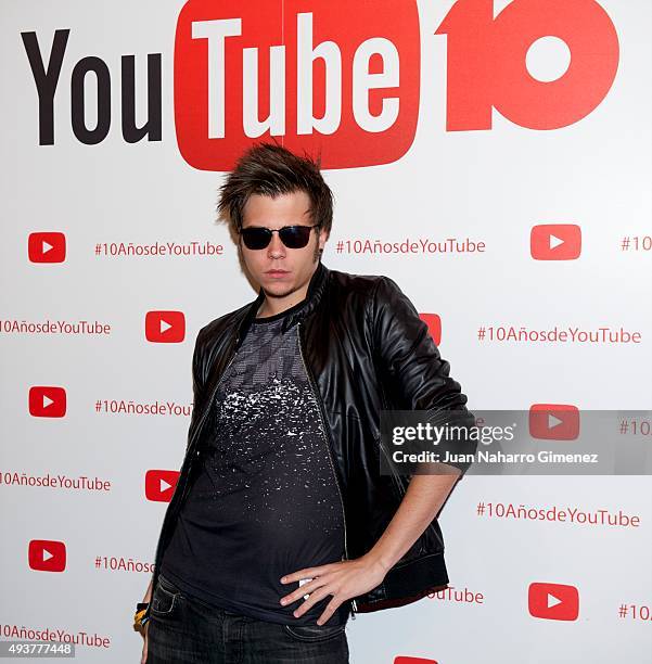 El Rubius attends YouTube 10th Anniversary Gala at Giner de los Rios Foundation on October 22, 2015 in Madrid, Spain.