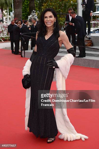 Mouna Ayoub attends the red carpet for the Palme D'Or winners at the 67th Annual Cannes Film Festival on May 25, 2014 in Cannes, France.