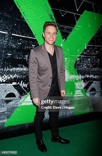 Olly Murs attends the World Premiere of "Jumpers For Goalposts" at Odeon Leicester Square on October 22, 2015 in London, England.