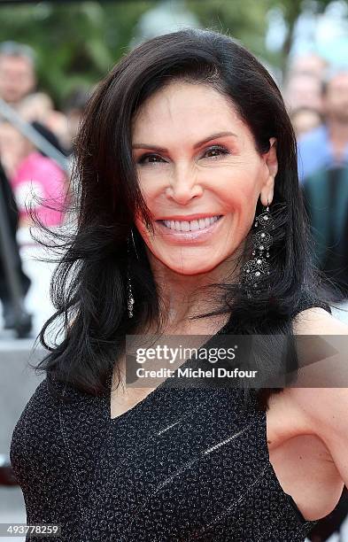 Mouna Ayoub attends the red carpet for the Palme D'Or winners at the 67th Annual Cannes Film Festival on May 25, 2014 in Cannes, France.