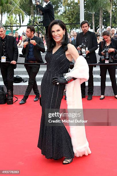 Mouna Ayoub attends the red carpet for the Palme D'Or winners at the 67th Annual Cannes Film Festival on May 25, 2014 in Cannes, France.