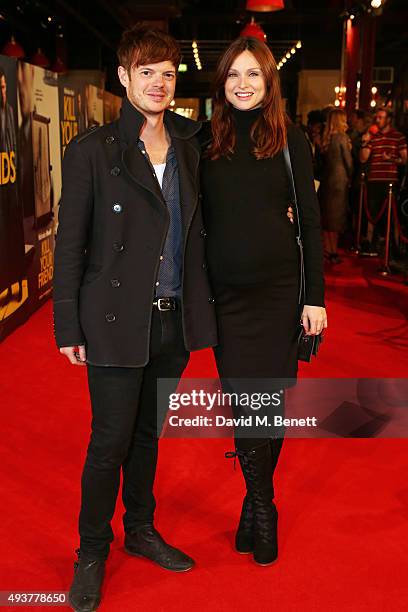 Richard Jones and Sophie Ellis Bextor attend the UK Premiere of "Kill Your Friends" at the Picturehouse Central on October 22, 2015 in London,...