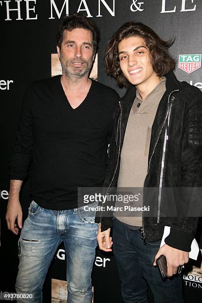 Richard Orlinski and son Yohan attend the 'Steve McQueen: The man and Le Mans' Tag Heuer screening at Cinema Elysee Biarritz on October 22, 2015 in...
