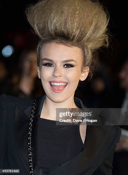 Tallia Storm attends the World Premiere of "Jumpers For Goalposts" at Odeon Leicester Square on October 22, 2015 in London, England.