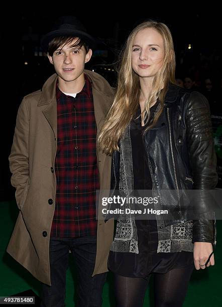 Tom Holland, new Spiderman Actor attends the World Premiere of "Jumpers For Goalposts" at Odeon Leicester Square on October 22, 2015 in London,...