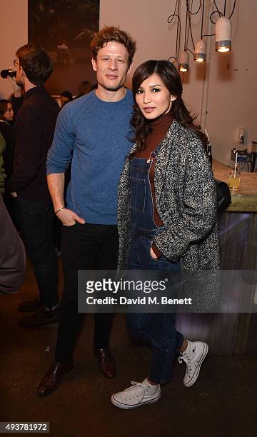 James Norton and Gemma Chan attend Whistles Men 1st birthday celebrations at Protein Galleries on October 22, 2015 in London, England.