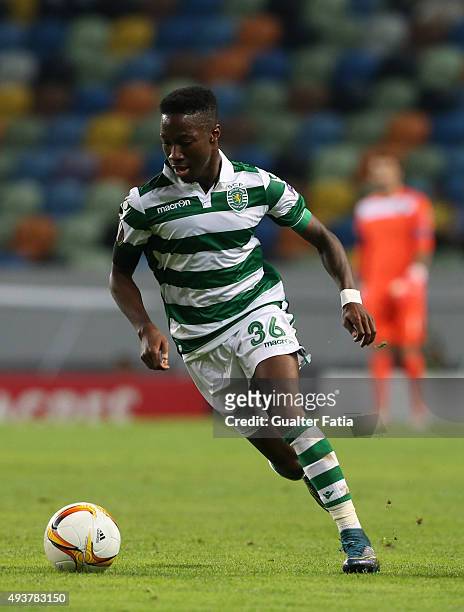 Sporting CP's forward Carlos Mane in action during the UEFA Europa League match between Sporting CP and KF Skenderbeu at Estadio Jose de Alvalade on...