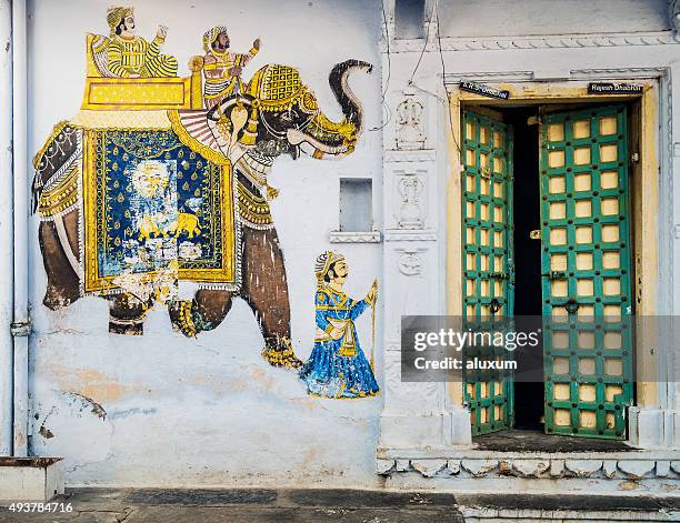 house in udaipur india - mural stock pictures, royalty-free photos & images