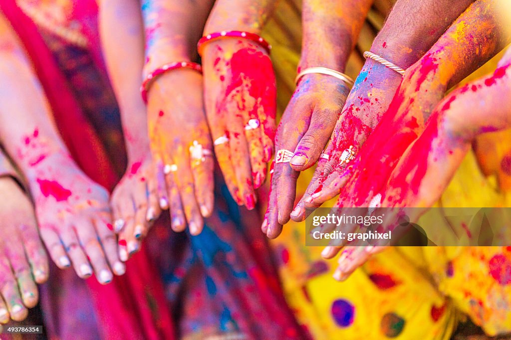 Indian People Celebrating Holi Festival