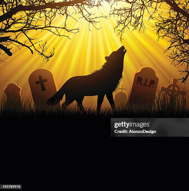 werewolf - howling stock illustrations