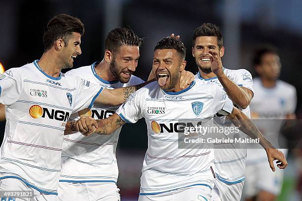 Francesco Tavano of Empoli FC celebrates after scoring a goal during the Serie B match between AS Cittadella and Empoli FC at Stadio Partenio on May...