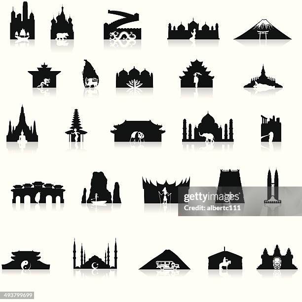 asiatische symbole set super - bali stock-grafiken, -clipart, -cartoons und -symbole