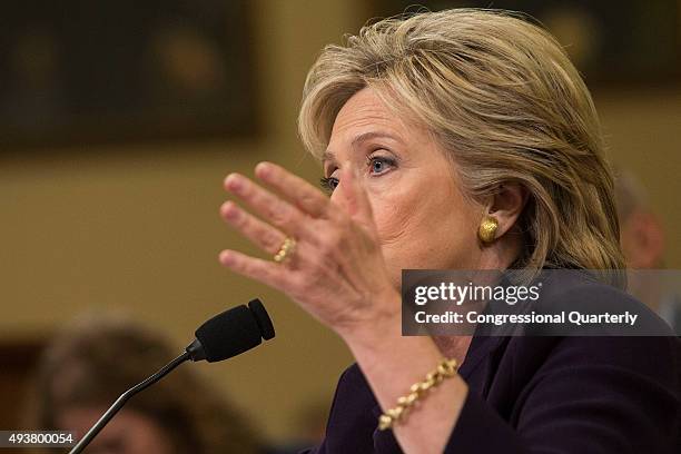 Democratic presidential candidate and former Secretary of State Hillary Rodham Clinton, testifies before the House Select Committee on Benghazi, on...