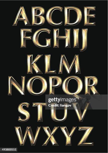 alphabet - metal letters stock illustrations