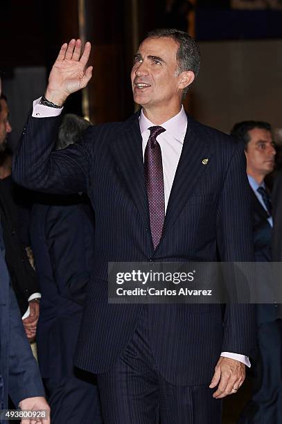 King Felipe VI of Spain attends the "XXIV Musical Week" closing concert at the Principe Felipe Auditorium during the "Princess of Asturias 2015...