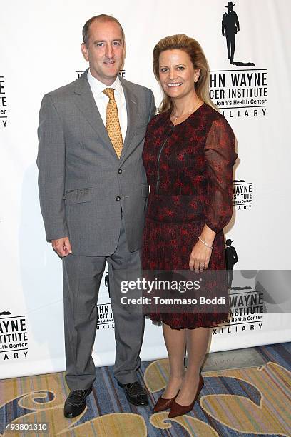 Melanie Wayne and Shane Bush attend the John Wayne Cancer Institute Auxiliary Annual Membership Luncheon And Boutique held at the Beverly Wilshire...