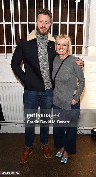 Rick Edwards and Jane Shepherdson attend Whistles Men 1st birthday celebrations at Protein Galleries on October 22, 2015 in London, England.