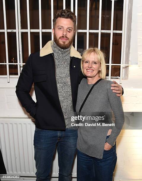 Rick Edwards and Jane Shepherdson attend Whistles Men 1st birthday celebrations at Protein Galleries on October 22, 2015 in London, England.