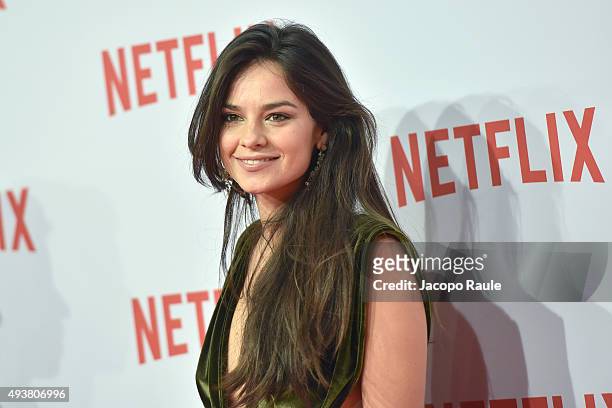 Katy Saunders attends a red carpet for the Netflix launch at Palazzo Del Ghiaccio on October 22, 2015 in Milan, Italy.