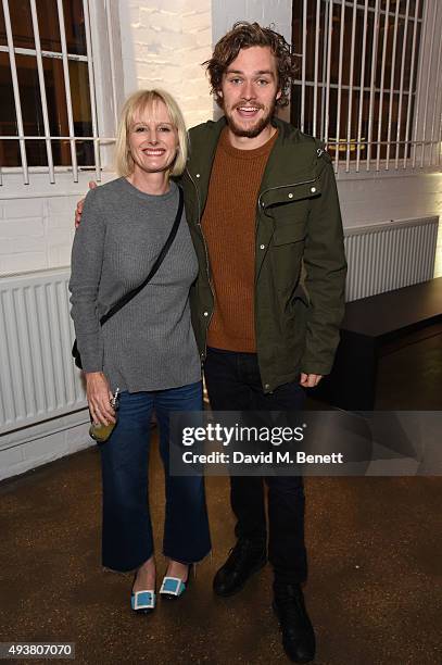 Jane Shepherdson and Finn Jones attend Whistles Men 1st birthday celebrations at Protein Galleries on October 22, 2015 in London, England.