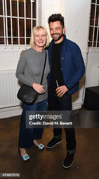 Jane Shepherdson and Dominic Cooper attend Whistles Men 1st birthday celebrations at Protein Galleries on October 22, 2015 in London, England.