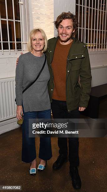 Jane Shepherdson and Finn Jones attend Whistles Men 1st birthday celebrations at Protein Galleries on October 22, 2015 in London, England.