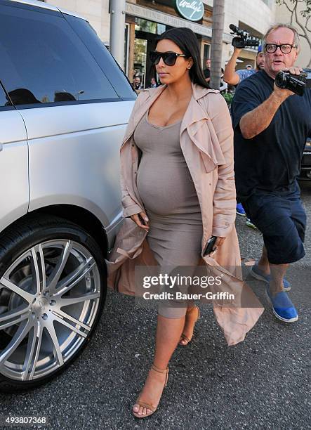 Kim Kardashian is seen on October 22, 2015 in Los Angeles, California.