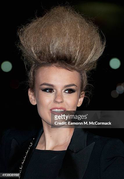 Tallia Storm attends the World Premiere of "Jumpers For Goalposts" at Odeon Leicester Square on October 22, 2015 in London, England.