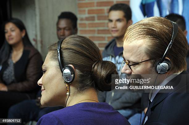Crown Princess Victoria and Prince Daniel of Sweden visit the Ruta Motor project, a social program sponsored by the Swedish government to help...