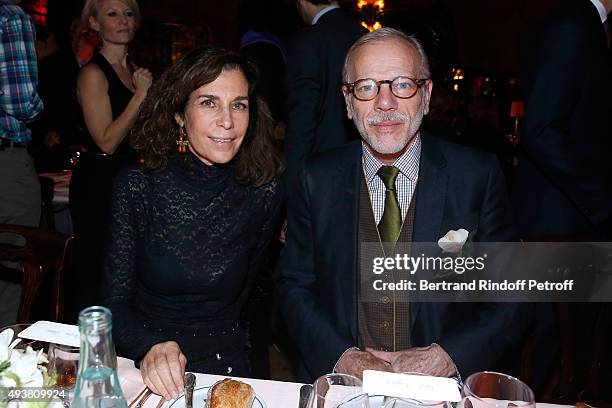 Christine Orban and Actor Pascal Greggory attend the Dinner in honor of the Artist Adrian Ghenie organized by Thaddaeus Ropac at Maxim's on October...