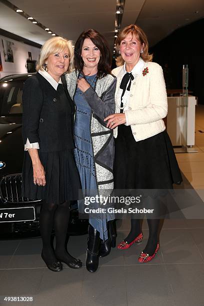 Inge Wrede-Lanz, Iris Berben and Princess Ursula, Uschi von Bayern during the presentation of the new BMW 7 Series on October 22, 2015 in Munich,...