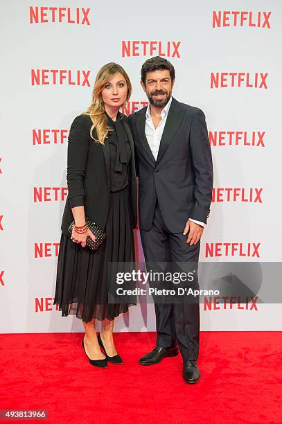 Pierfrancesco Favino attends the red carpet for the Netflix launch at Palazzo Del Ghiaccio on October 22, 2015 in Milan, Italy.