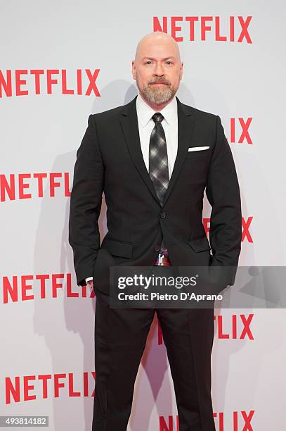 Steven DeKnight attends the red carpet for the Netflix launch at Palazzo Del Ghiaccio on October 22, 2015 in Milan, Italy.