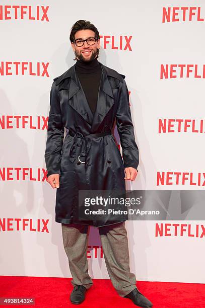 Ivano Marino attends the red carpet for the Netflix launch at Palazzo Del Ghiaccio on October 22, 2015 in Milan, Italy.