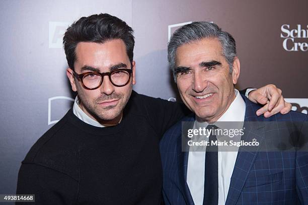 Actor Daniel Levy and Eugene Levy attend the 11th Annual New York Television Festival -"Schitt's Creek" Screening at SVA Theater on October 22, 2015...