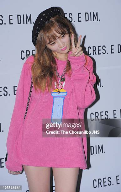 Jia of miss A attends the 2016 Hera Seoul Fashion Week - Cres.E.Dim collection at DDP on October 16, 2015 in Seoul, South Korea.