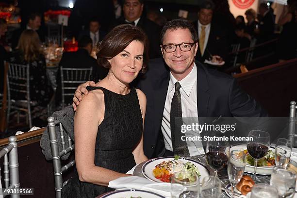 Actor Josh Malina and Melissa Merwin attend the American Friends Of Magen David Adom's Red Star Ball at The Beverly Hilton Hotel on October 22, 2015...