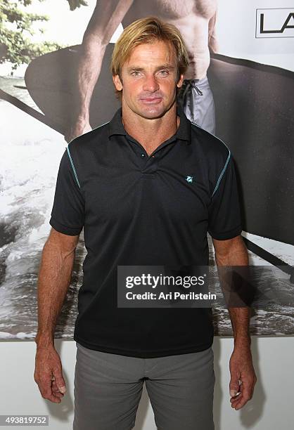 Professional surfer Laird Hamilton attends the launch of his clothing line Laird Apparel by Laird Hamilton at Ron Robinson on October 22, 2015 in...