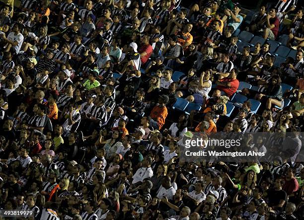 Fans of Atletico MG in action during a match between Atletico MG and Criciuma as part of Brasileirao Series A 2014 at Joao Lamego Stadium on May 25,...