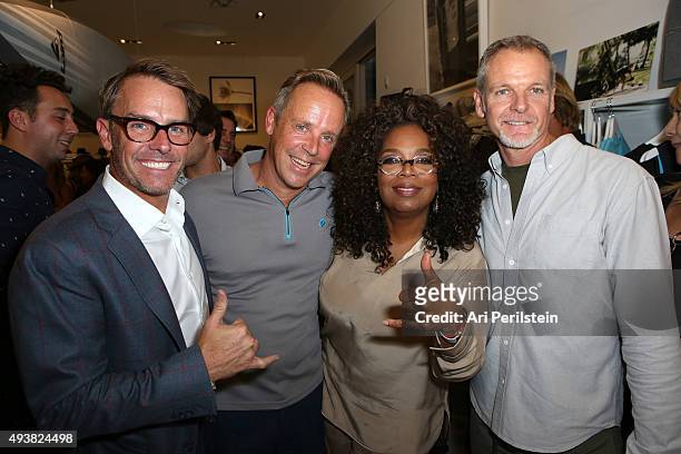 President of OWN and Harpo Studios Erik Logan Toppenberg, Cheif Creative Officer of Laird Apparel William Cawley, Oprah Winfrey, and President of...