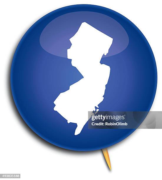 new jersey map button - round button icon stock illustrations