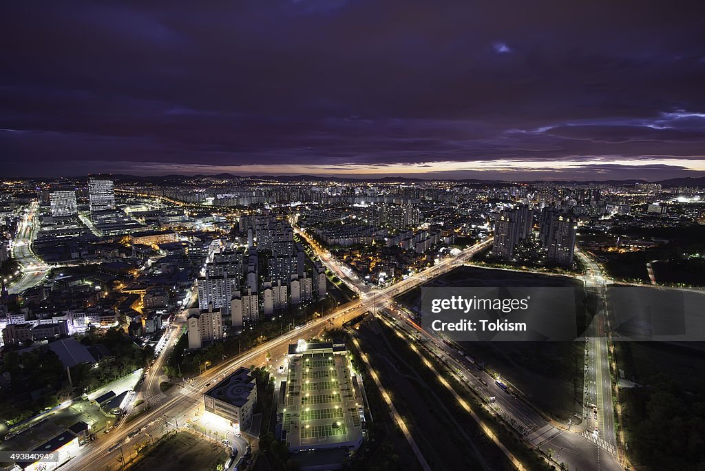Gwanggyo Planned City at night.