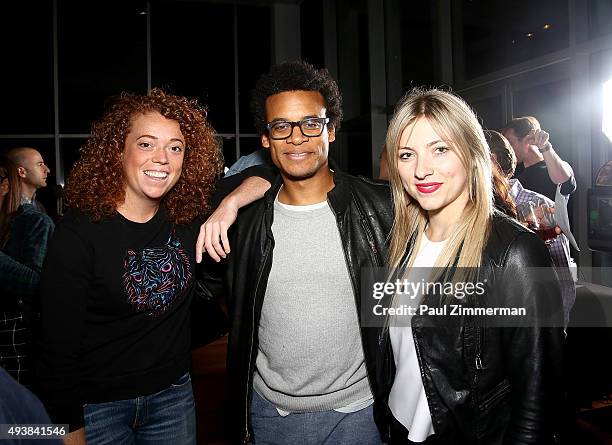 Michelle Wolf and Jordan Carlos attend Comedy Central's The Daily Show with Trevor Noah premiere party event on October 22, 2015 in New York City.