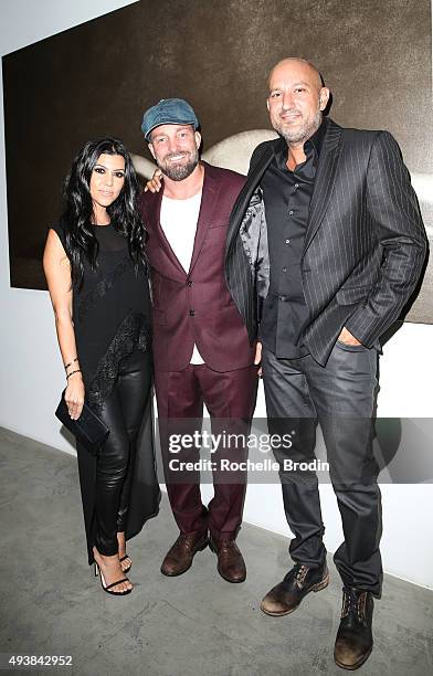 Personality Kourtney Kardashian, Brian Bowen Smith and Steph Sebbag attend "Metallic Life" by Brian Bowen Smith, brought to you by CASAMIGOS Tequila...